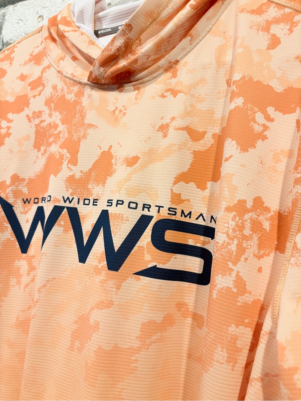 Men's ,World Wide Sportsman,Cool Casting LS  Hoodie ,Coral Sands Water Camo, XL